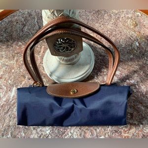 Medium Blue Longchamp Le Pliage Nylon Shoulder Tote